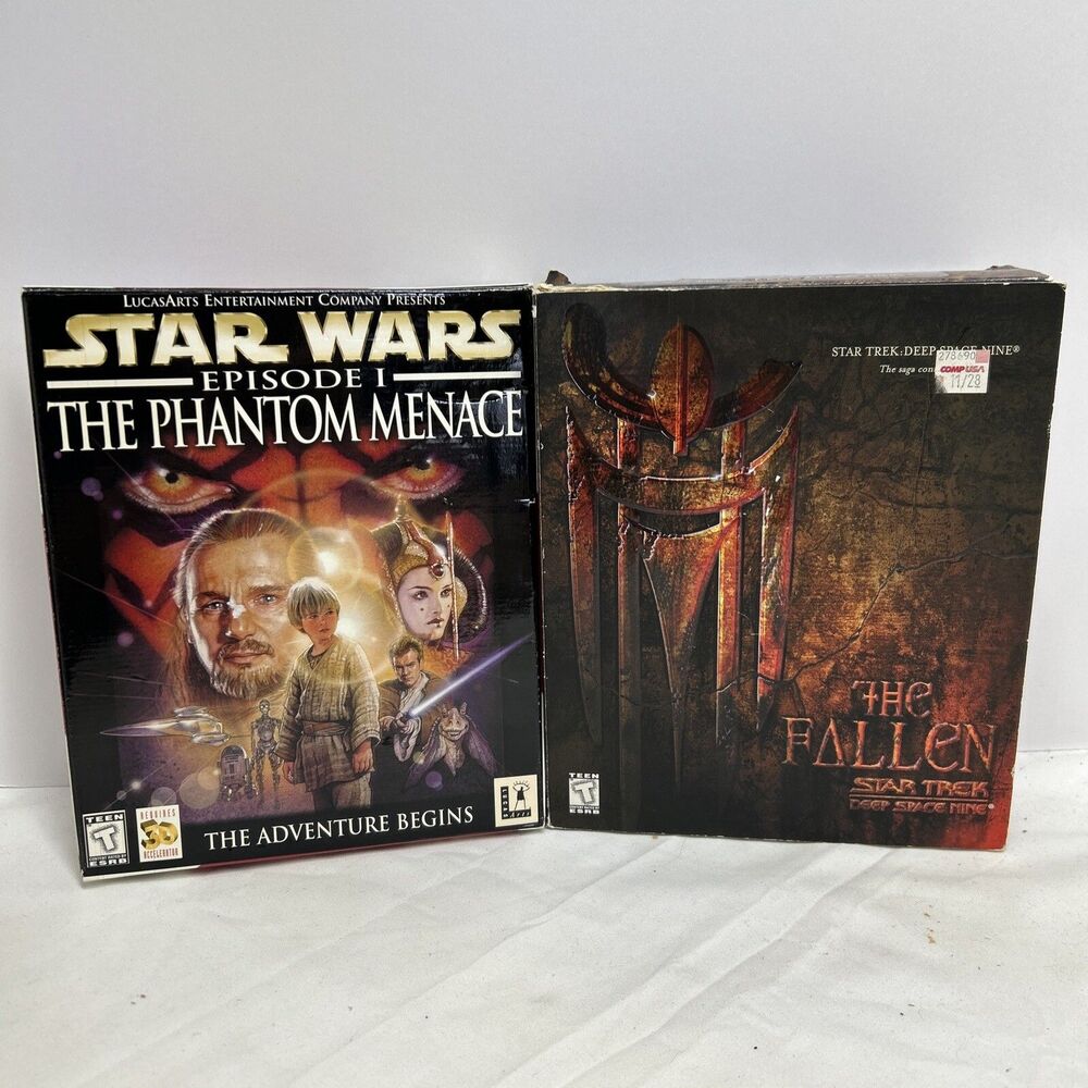 🔥LOT‎ OF 2 - STAR WARS PC GAMES - EPISODE 1 & THE FALLEN VGC